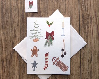 Rustic Christmas Greeting Cards - Cozy Country Cottagecore Card