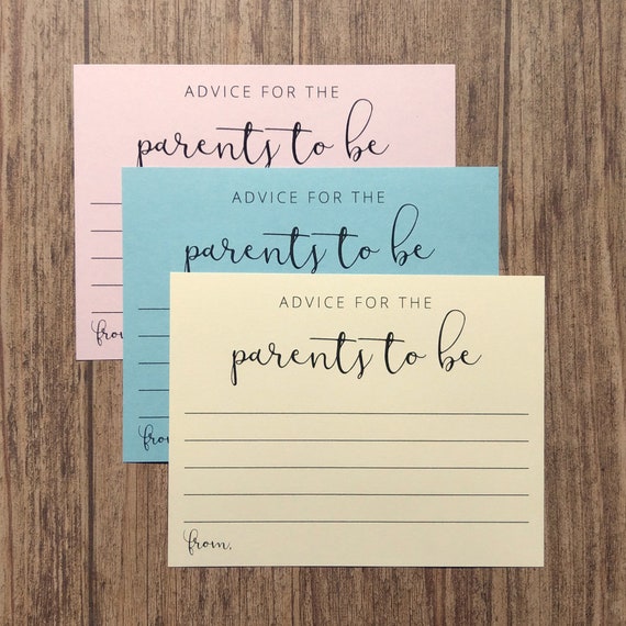 Advice for the Parents to Be Cards New Parents Baby Shower | Etsy
