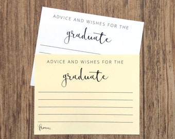 Advice And Wishes For The Graduate - Cards For Graduation Party Class Of 2024 - White And Cream