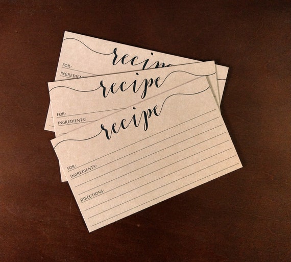 kraft recipe cards 3x5 rustic recipe card bridal shower wedding favor gift for her mothers day gift pack of 50 recipe card stock