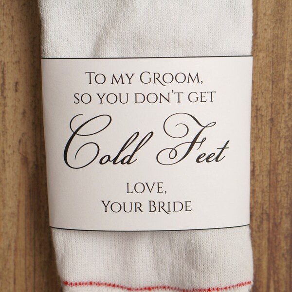 Cold Feet Printable Sock Wrapper - Cold Feet Label - So you don't get cold feet - Groom Gift - Wedding Sock Wrapper