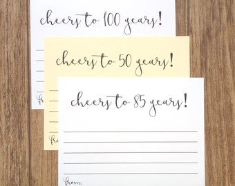 Cheers to _____ Years! - Customizable Birthday, Anniversary, or Retirement Party Card Game - Guestbook Alternative