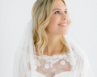 wedding veil elbow length  - Cécilia