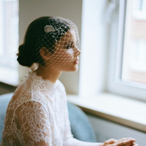 Wedding handmade Veil Birdcage with crystal stones - "Leila"