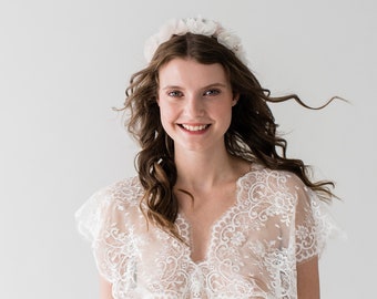 Wedding flower crown, bridal silk flower headband - Florence