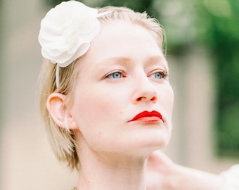 Wedding Hair Accessory, Bridal Silk Flower Headband- "Lily"