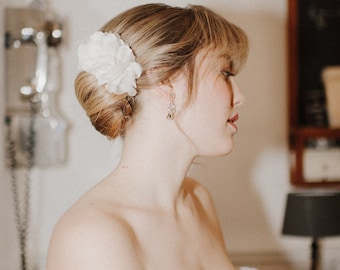 Bijoux de cheveux de mariée, accessoire de mariée, mariage, fleur de cheveux, soie - "Annabell"