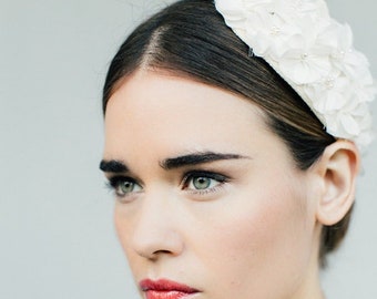 Bridal Silk Flower, Wedding Headpiece - "Adeline"