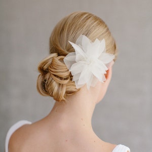 Bridal Silk Flower, Wedding Hair Flower, Headpiece Violetta image 5
