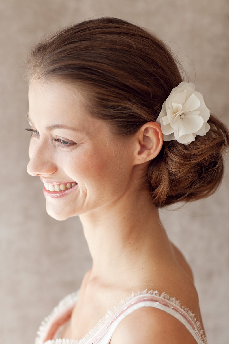 Bridal Silk Flower Wedding Hair Flower Headpiece Etsy