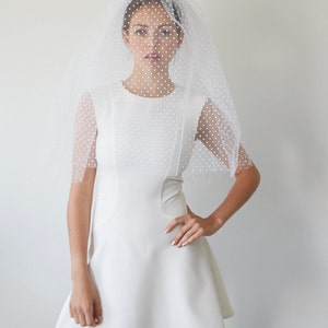 Bridal veil wedding elbow length Paulette image 3