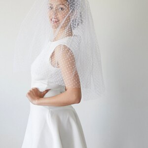 Bridal veil wedding elbow length Paulette image 4