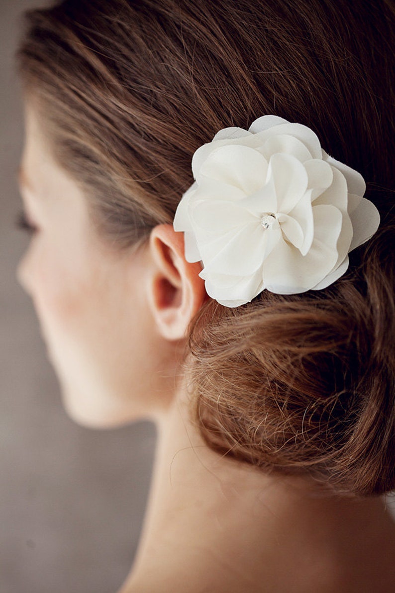 Bridal Silk Flower Wedding Hair Flower Headpiece Etsy