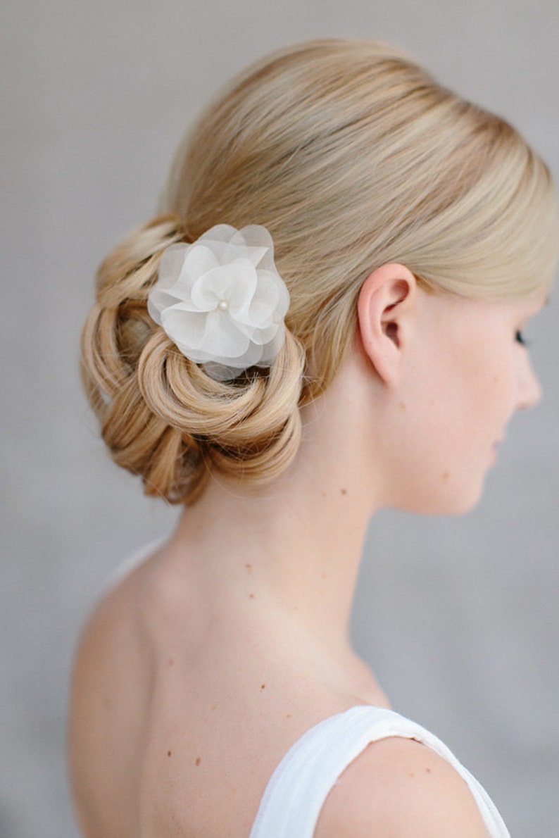 Bridal Silk Flower, Wedding Hair Flower Florentine petit image 1