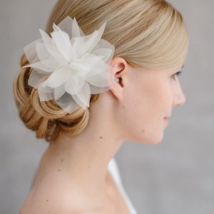 Bridal Silk Flower, Wedding Hair Flower, Headpiece Violetta image 4