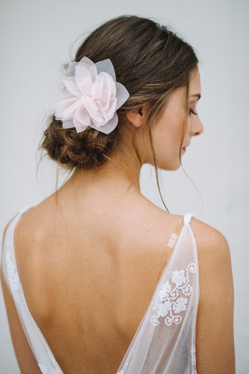 Bridal Silk Flower, Wedding Hair Flower, Headpiece Violetta image 6