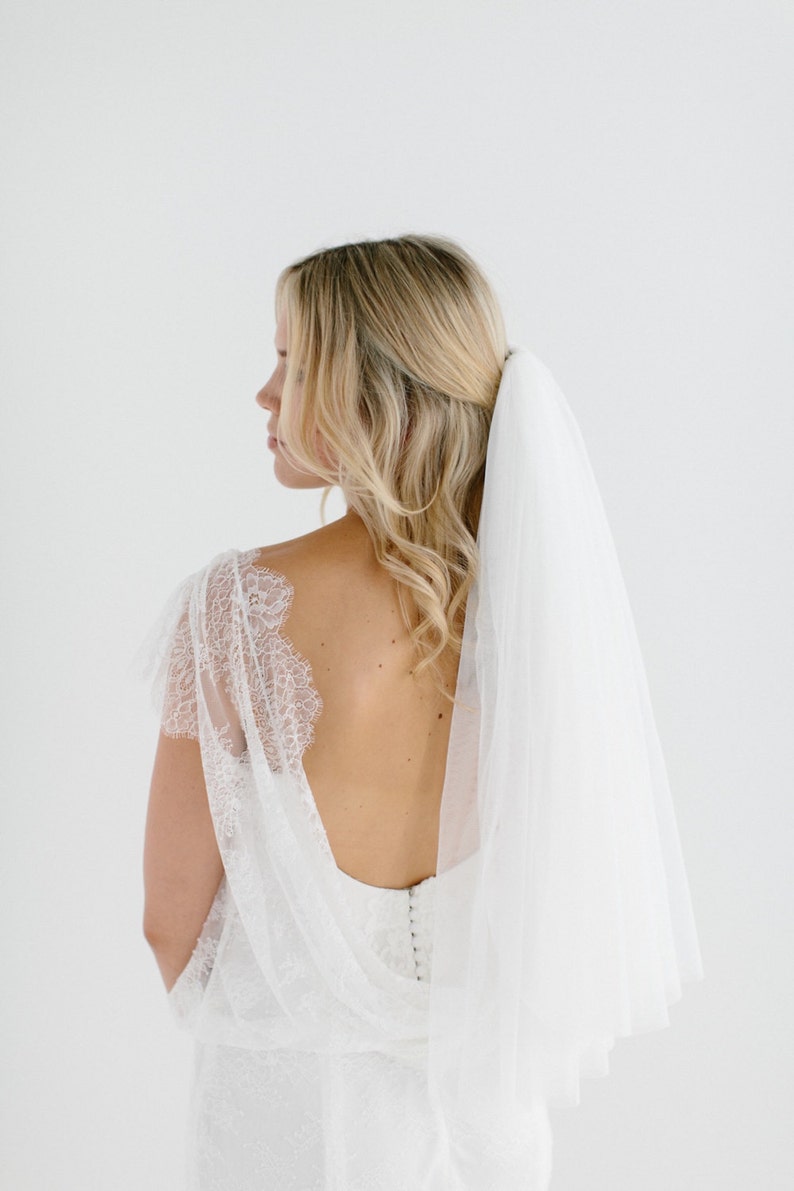 wedding veil elbow length Cécilia image 2