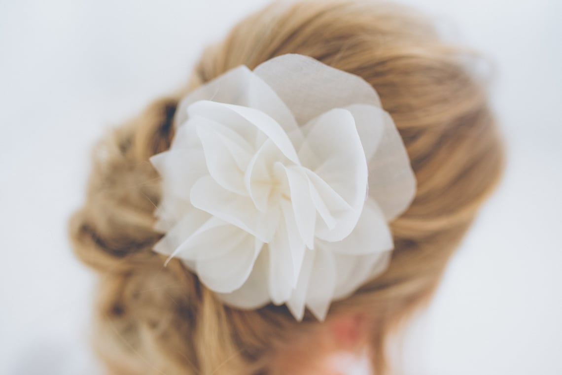 Bridal Silk Flower Wedding Hair Flower Headpiece Etsy