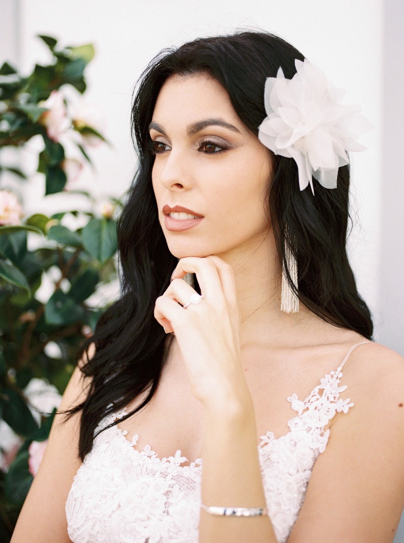 Bridal Silk Flower Wedding Hair Flower Headpiece Etsy