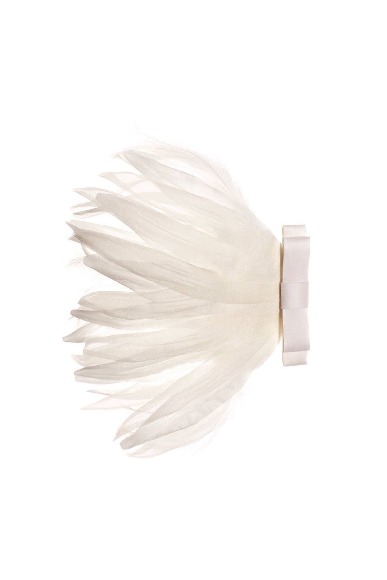 Bridal Hair Fascinator, wedding feather hair piece, Ella image 2