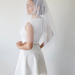 Bridal veil wedding elbow length Paulette image 7