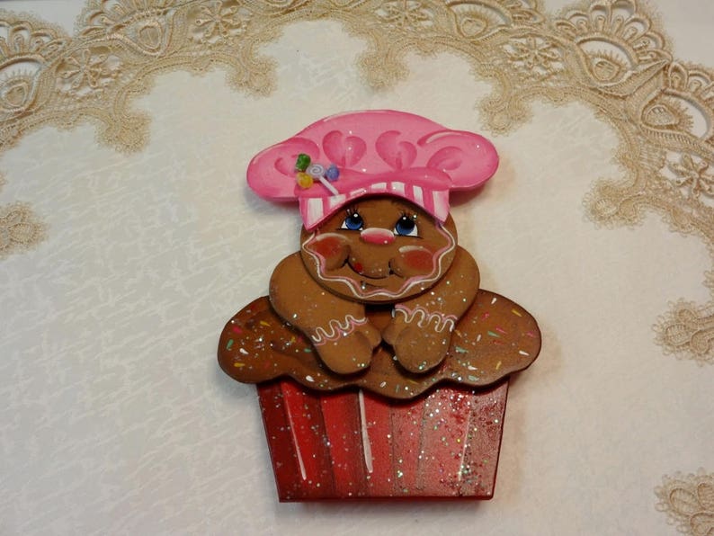 Gingerbread Decor Kitchen Decor,Frige Magnet Home Decor Gingerbread Cupcake Magnet
