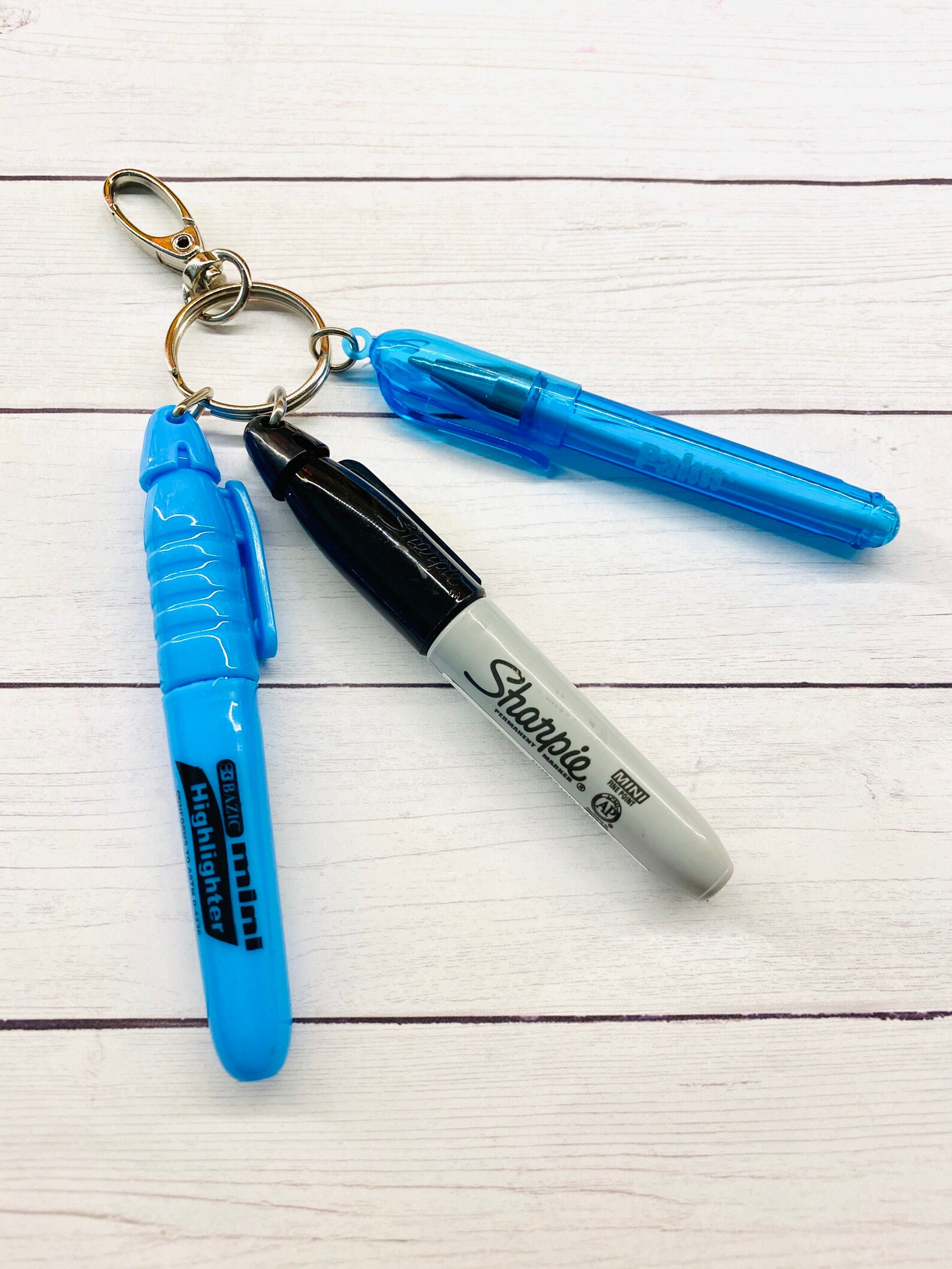 Sharpie Mini ballpoint pen BLACK INK highlighter keychain. Etsy