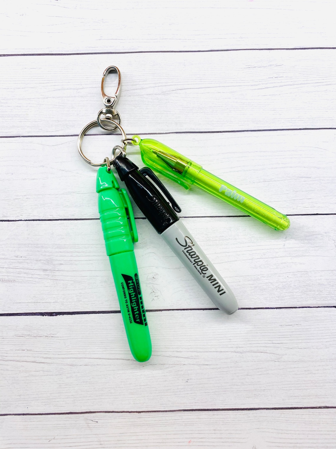 Sharpie Mini ballpoint pen BLACK INK highlighter keychain. Etsy
