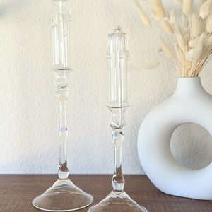 Handblown Refillable Glass Liquid Candle Clear Holder with Cotton Wick  Glass Oil