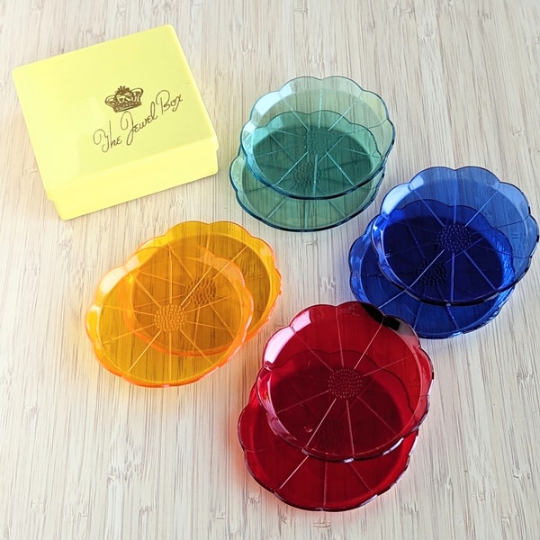 Steeds The Jewel Box 8 plastic coaster set vintage coaster set retro coasters gift