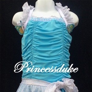 Cinderella Ella Inspired Princessduke Pageant Birthday One Piece Swimsuit with Butterflies image 1