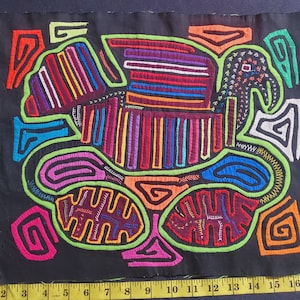1800 5476 Kuna mola vintage unframed original from Panama handmade