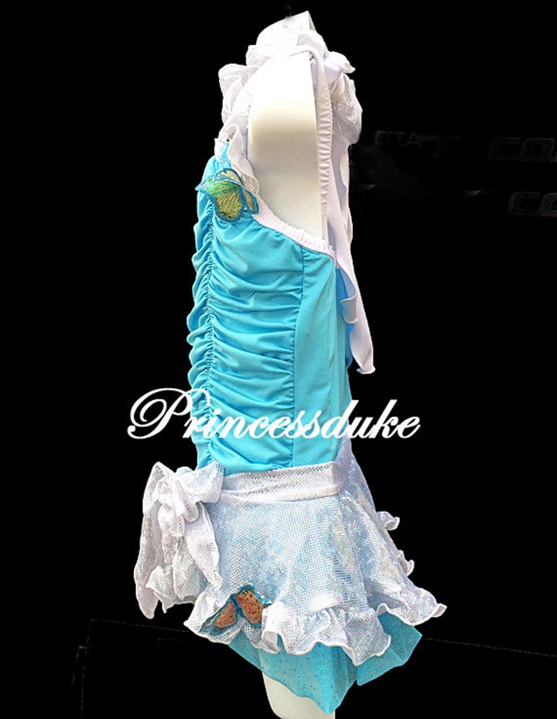 Cinderella Ella Inspired Princessduke Pageant Birthday One Piece Swimsuit with Butterflies image 2