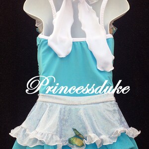 Cinderella Ella Inspired Princessduke Pageant Birthday One Piece Swimsuit with Butterflies image 3