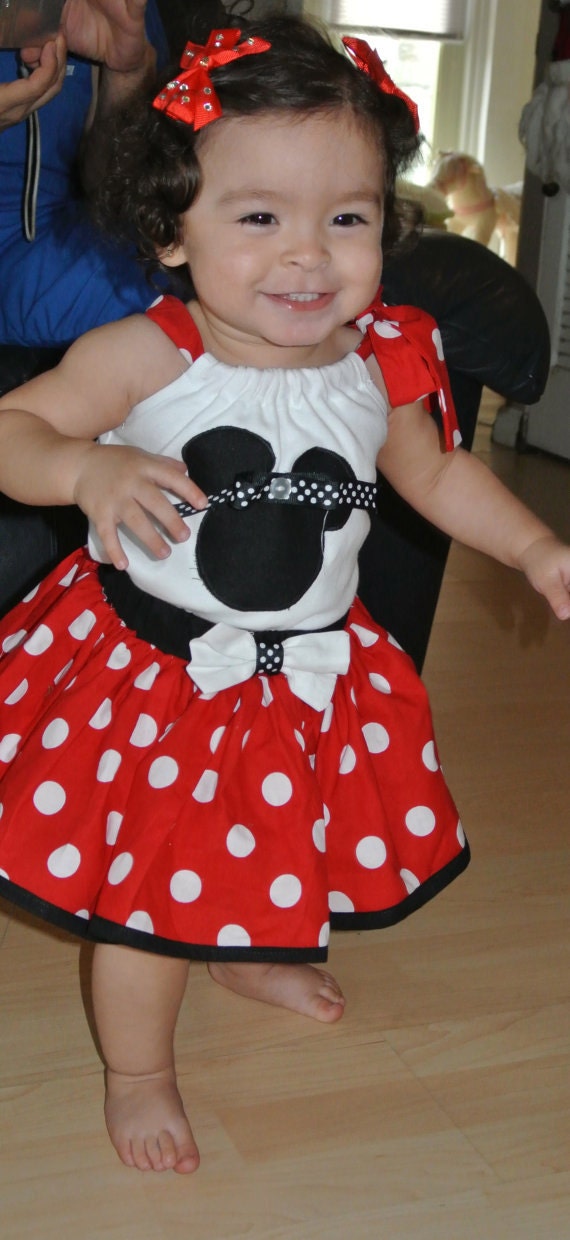 Minnie Mouse Red Black White Poka Dots Inspired Princessduke Skirt and  Matching Top