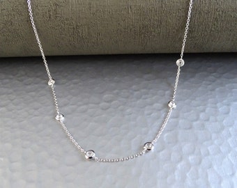 Collier Chaîne mini solitaires argent 925