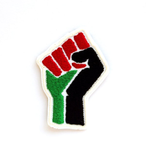 Power Fist Embroidered and Iron on Patches for Jackets, Black Liberation Anti Racism Fist Black Power Freedom Fighter Red Green Black