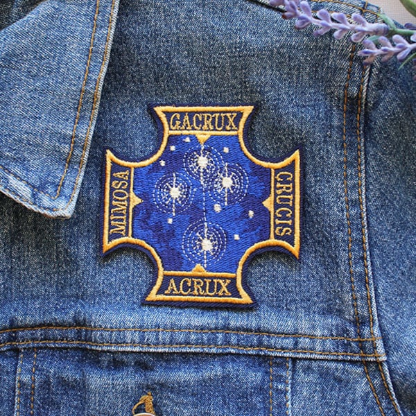 Southern Cross Constellation Embroidered and iron on Patch, Shining star badge