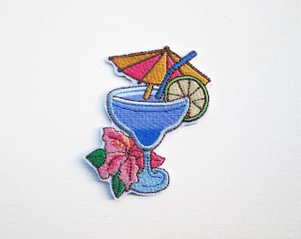 10” Sequin Pineapple Pina Colada Drink Embroidered Iron On Fashion Patch DIY
