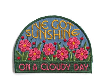 I've Got Sunshine On A Cloudy Day Embroidered Patch, Iron on Patches for Jackets, The Temptations, Sunshine, Designer Patch Music