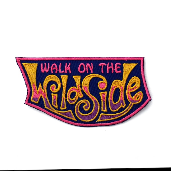 Walk on the Wild Side Embroidered Patch Iron on Patches for Jackets, Retro Sixties Flower Child Badge