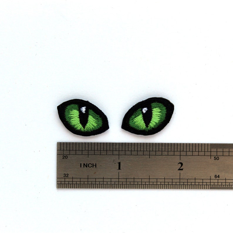 Tiny Green Cats Eyes Embroidered 20mm Eyes Iron on Patches Etsy