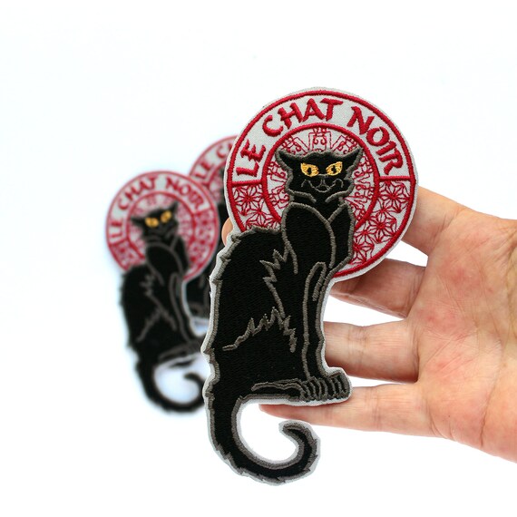 Le Chat Noir Embroidered And Iron On Patches For Jackets Etsy Le Chat Noir Embroidered And Iron On Patches For Jackets Etsy