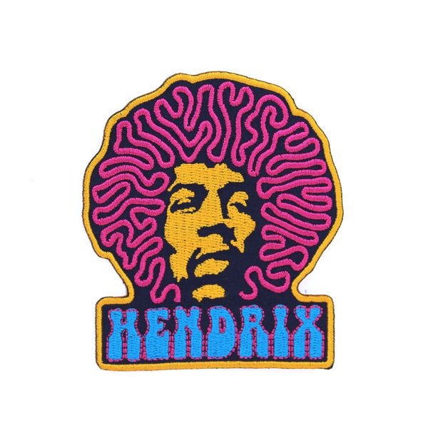 Jimi Hendrix Embroidered Patch, Sixties Psychedelic Patch Retro Fan Patch Hendrix Patch Music Patch Voodoo Child Woodstock Jimmy Hendrix