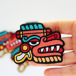 Mayan Snake God Embroidered Patch Iron on Patches for Jackets Python ...