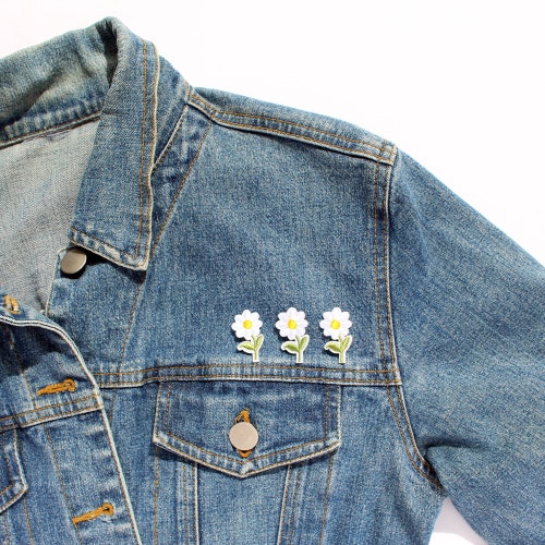 Red Rose Embroidered Patch Iron on Patches for Jackets Rose Etsy