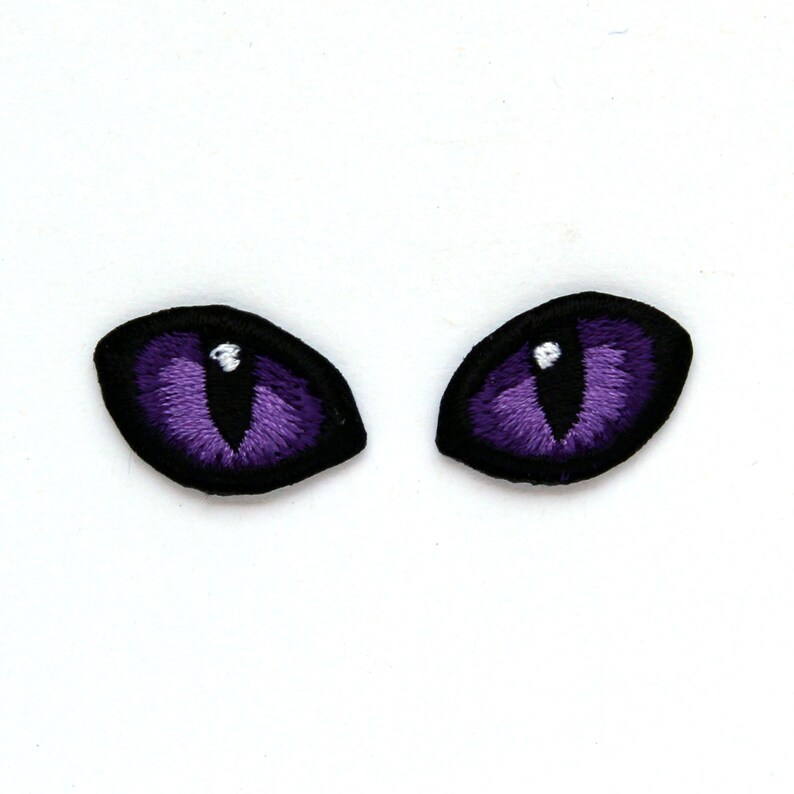Tiny Purple Cats Eyes Embroidered 20mm Eyes Iron on Patches Etsy
