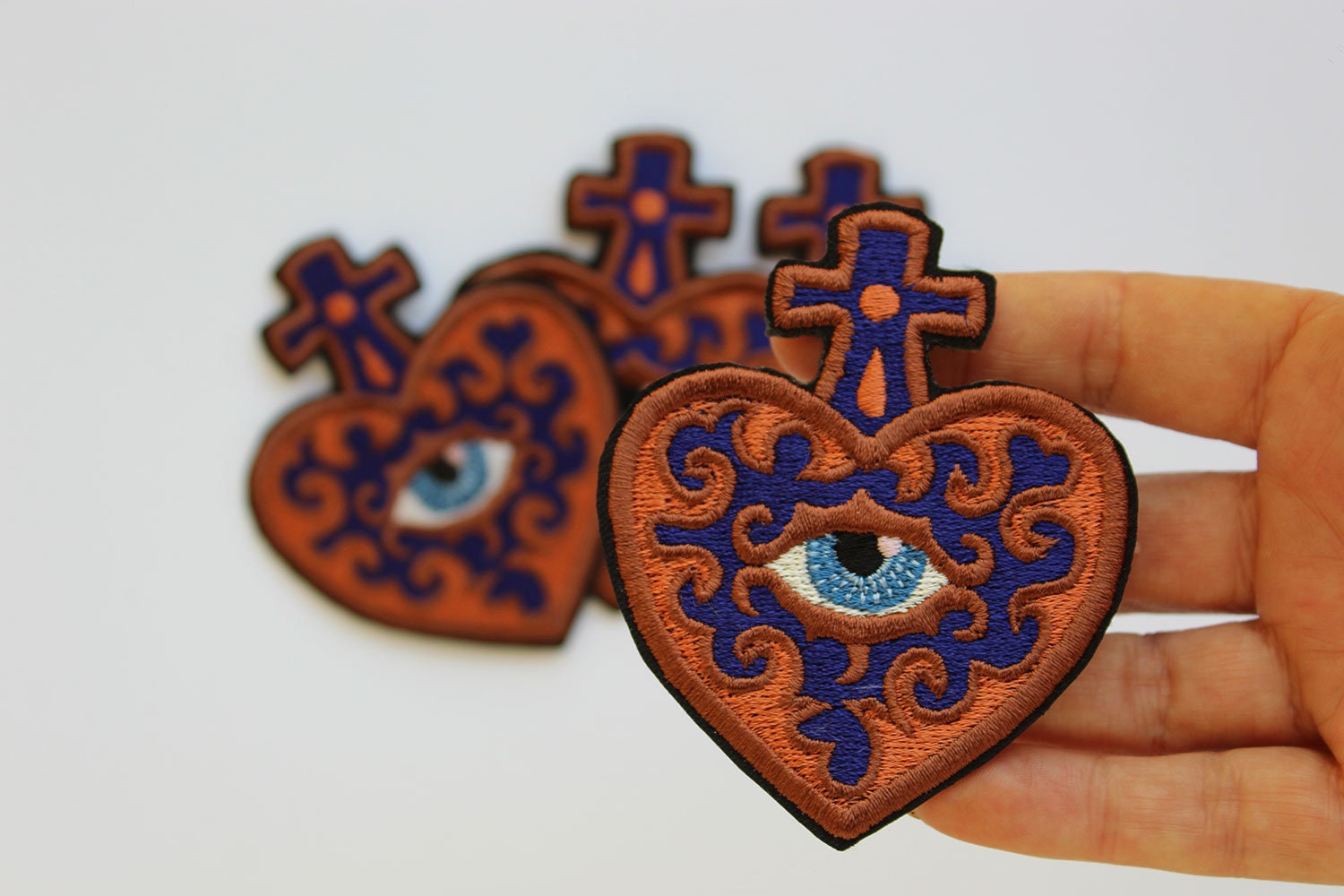 Love Heart Embroidery Iron On Patches Jacket Badge Valentine's Jeans Applique EB