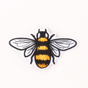 Honey Bee Embroidered and iron on Patch, Bumble Bee Insect Patches