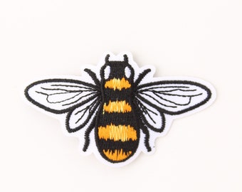 Honey Bee Embroidered and iron on Patch, Bumble Bee Insect Patches